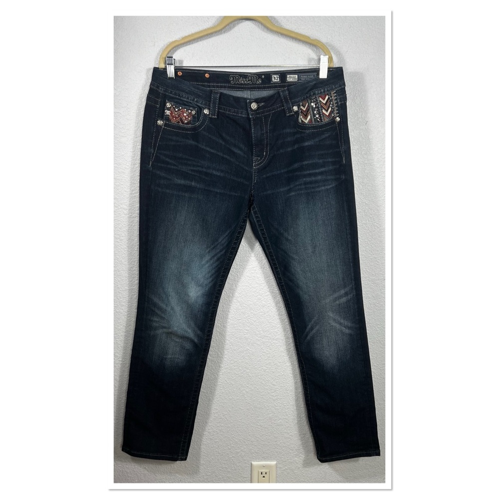 MISS ME Southwest Mid Rise Easy Skinny Women’s Jeans Sz 32 Cotton Blend